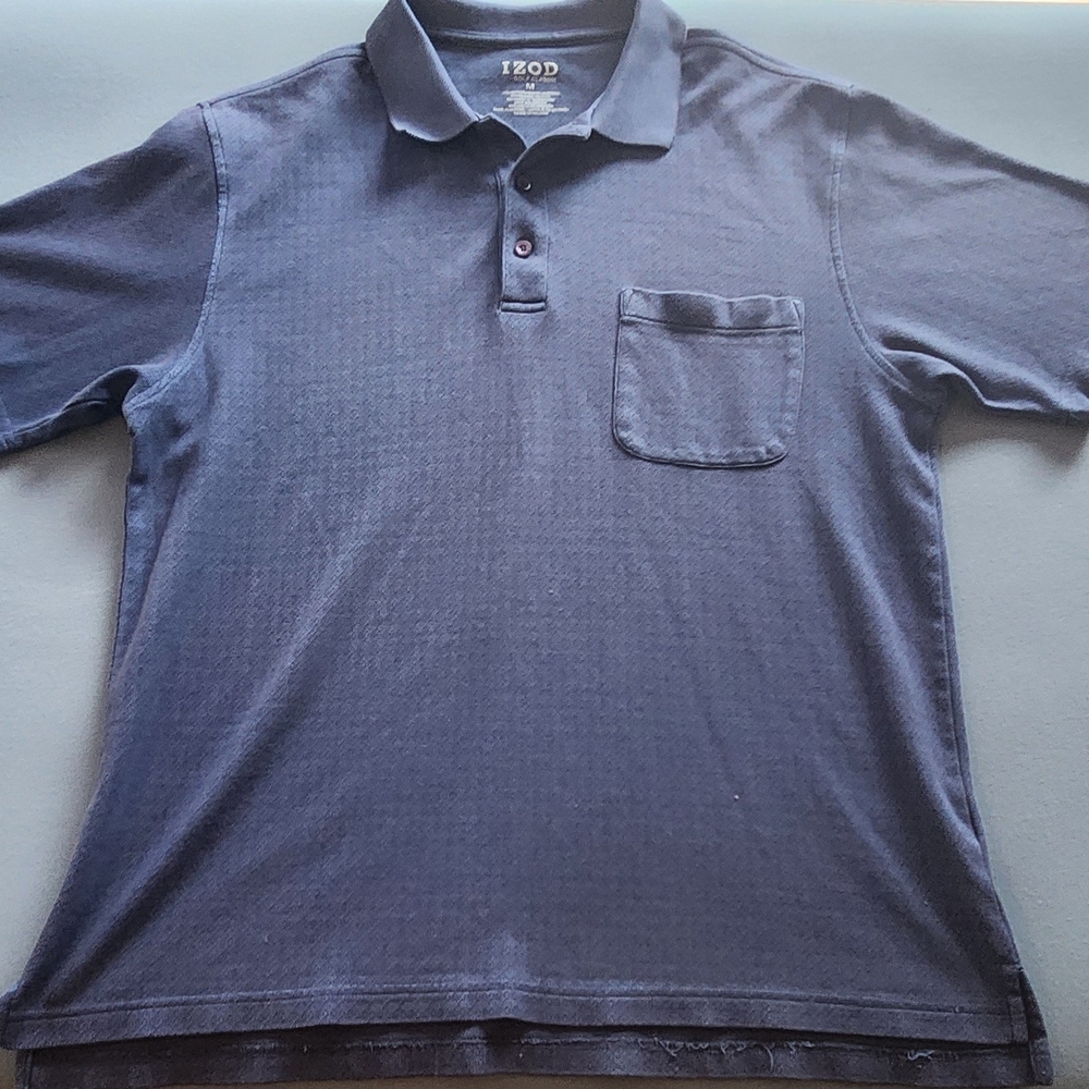IZOD Golf Classic Polo Men’s Medium Gray Short Sleeve Pocket Shirt